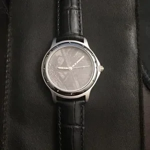 Natural Muonionalusta Meteorite Watch 30mm Dial Leather Strap Case Unisex Meteoright | Accessories | Natural Muonionalusta Meteorite  main image 4